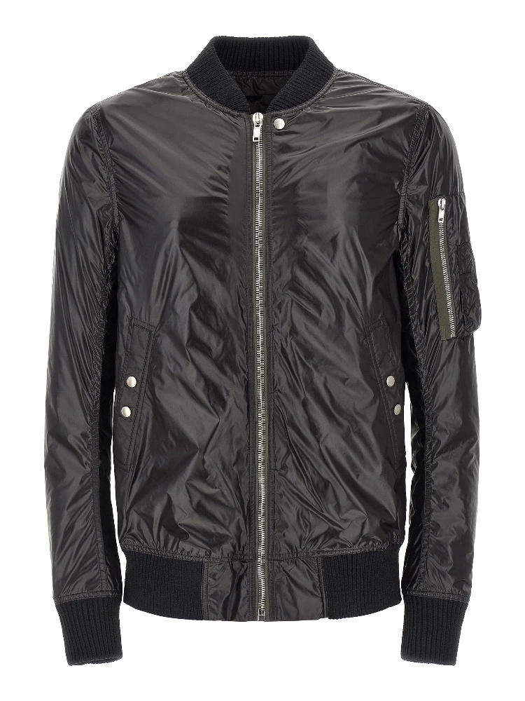 Black Nylon Bomber