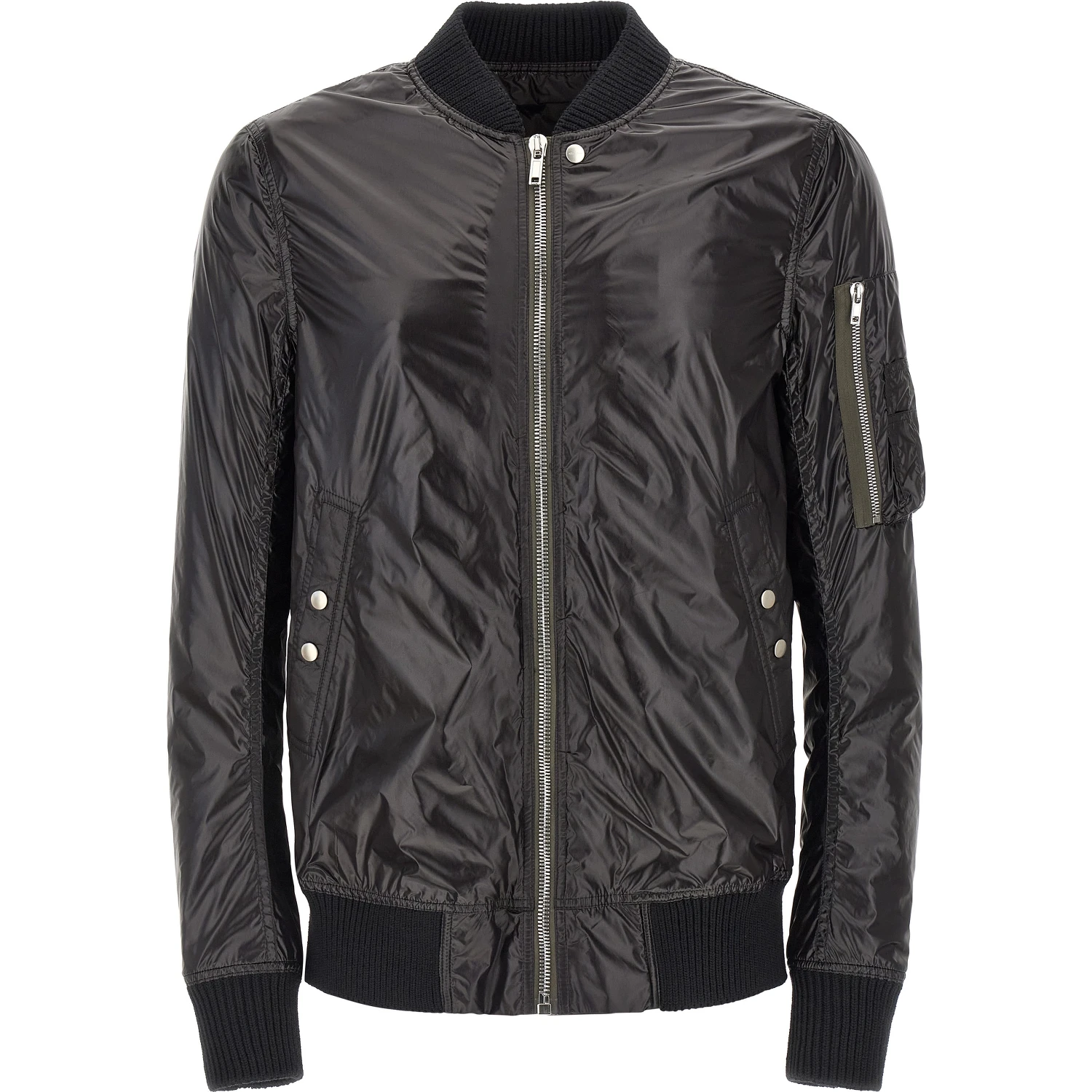 Black Nylon Bomber