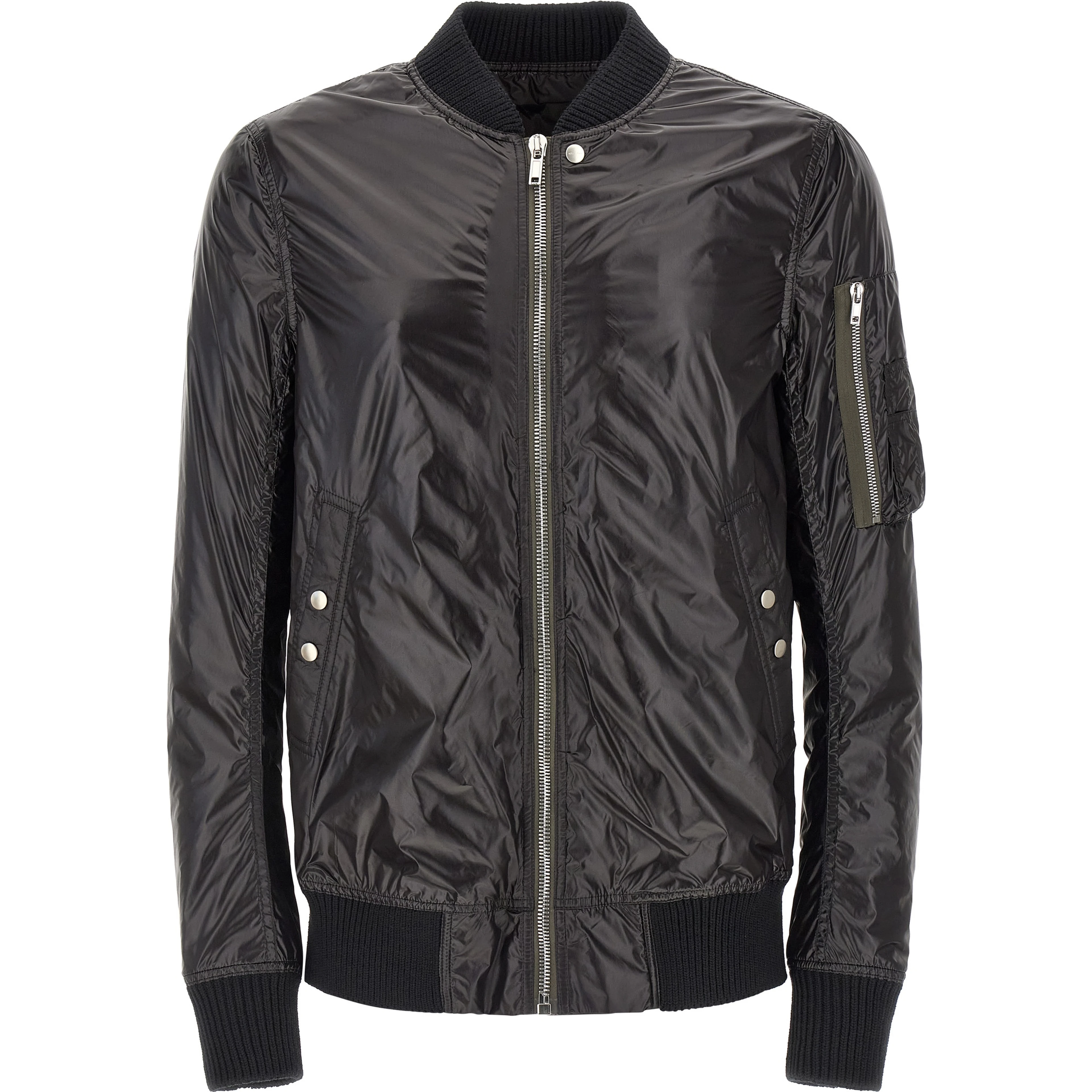 Black Nylon Bomber