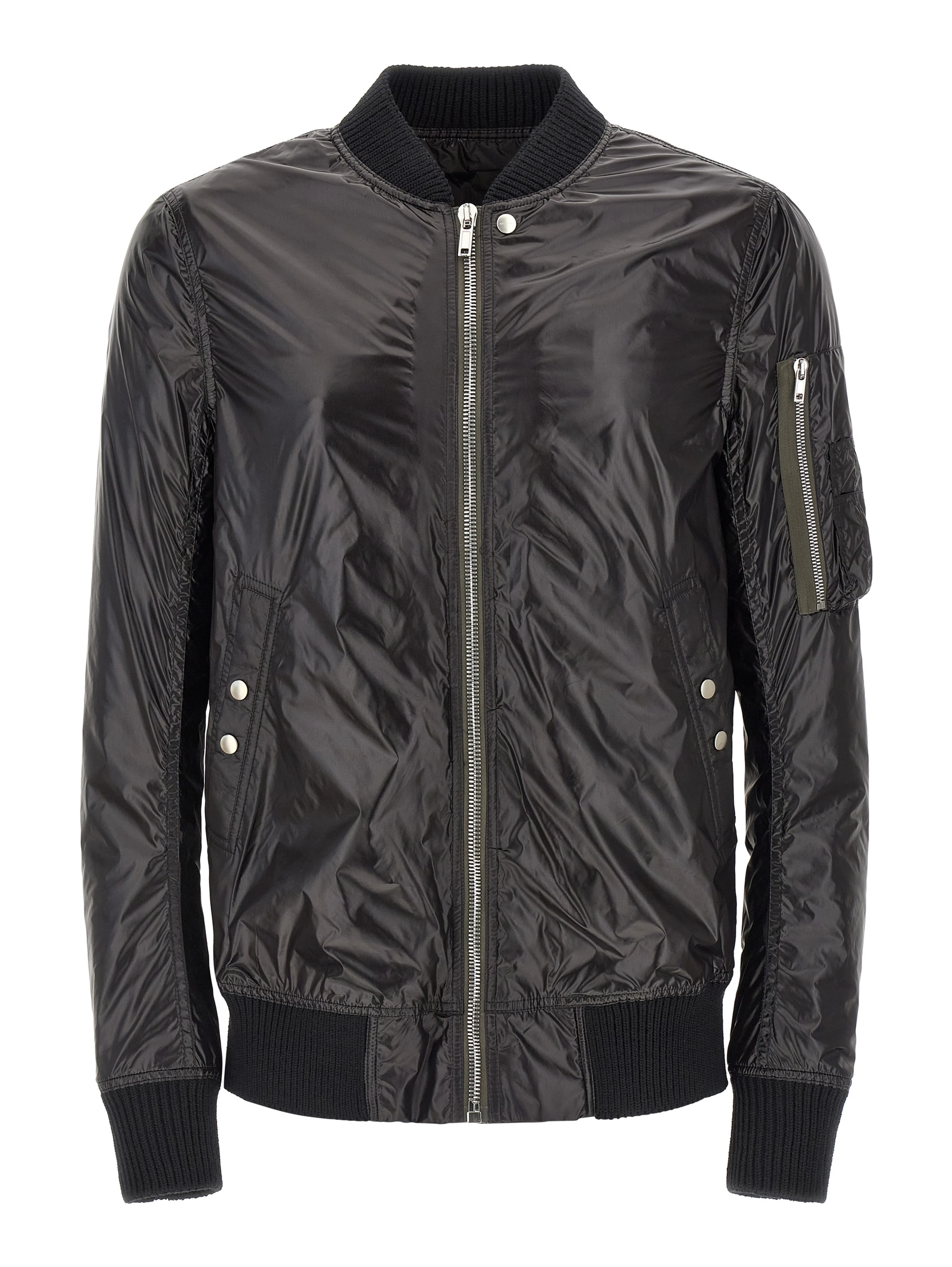 Black Nylon Bomber
