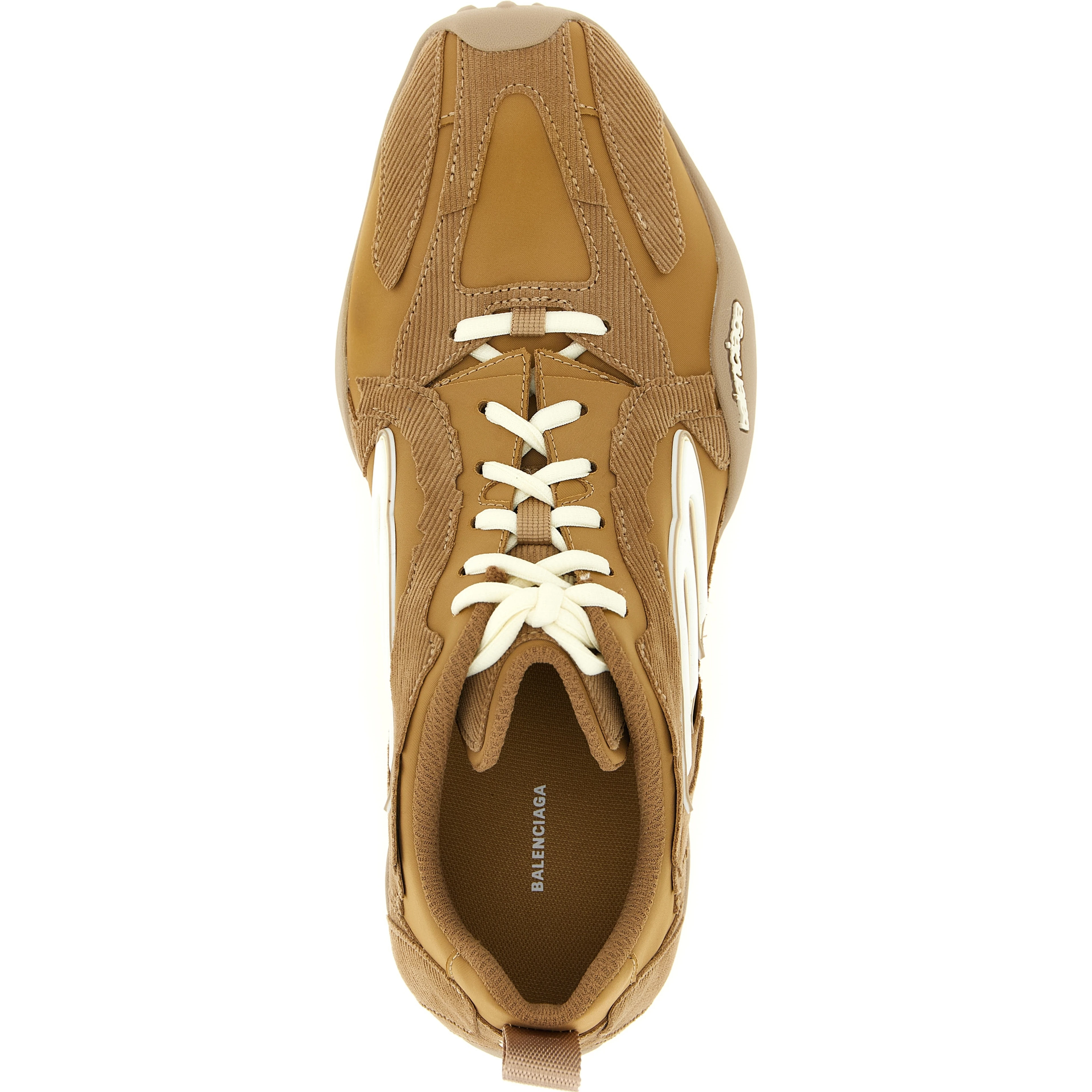Beige Polyester Athletic Sneakers