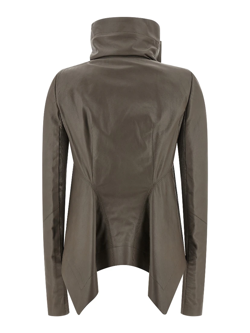 Gray Lamb Leather Leather Jacket