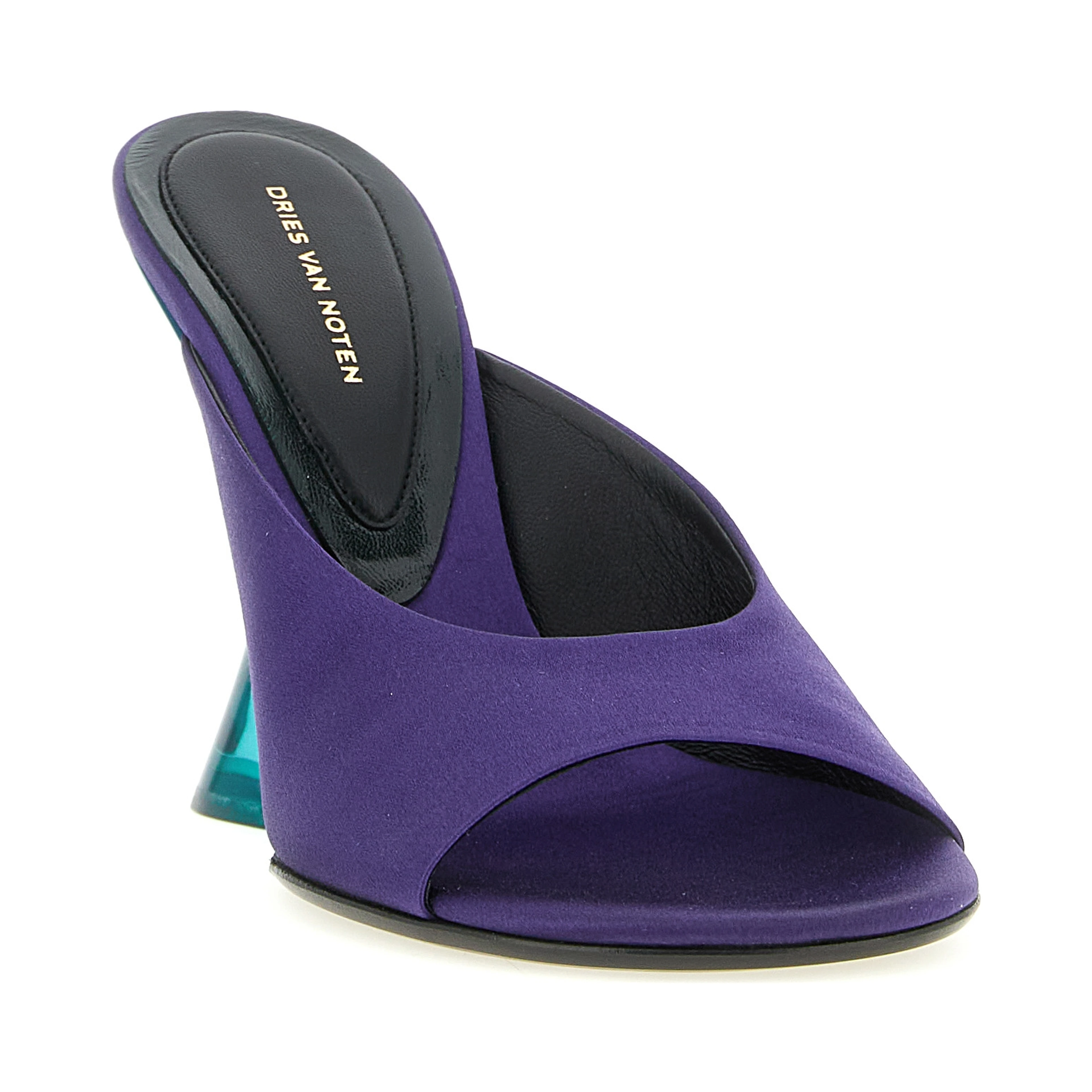 Purple Cotton Wedge Sandals