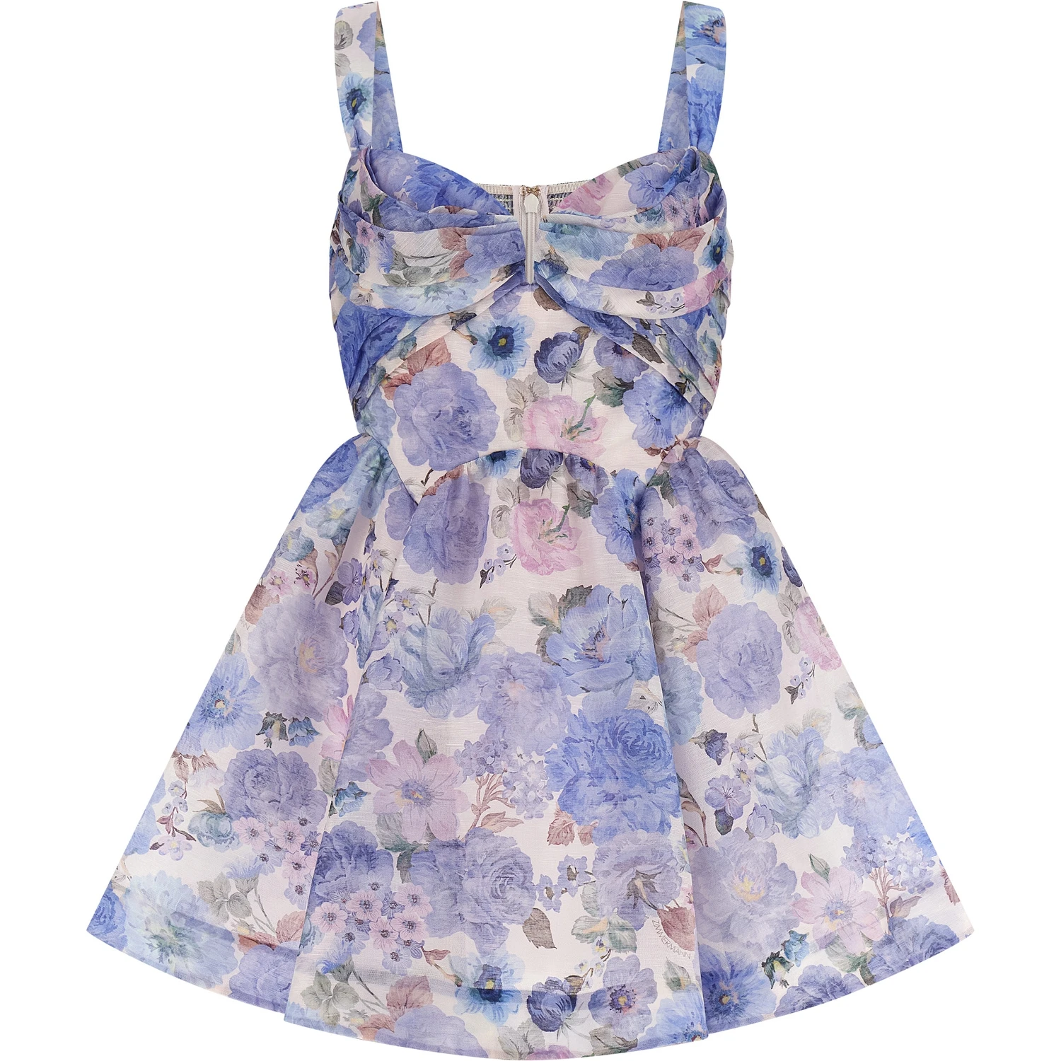 Blue Linen Short Dress