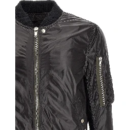 Black Nylon Bomber