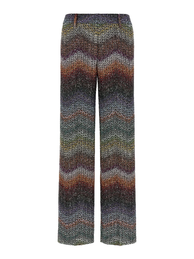 Multicolor Viscose Casual Pants