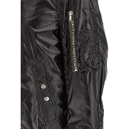 Black Nylon Bomber