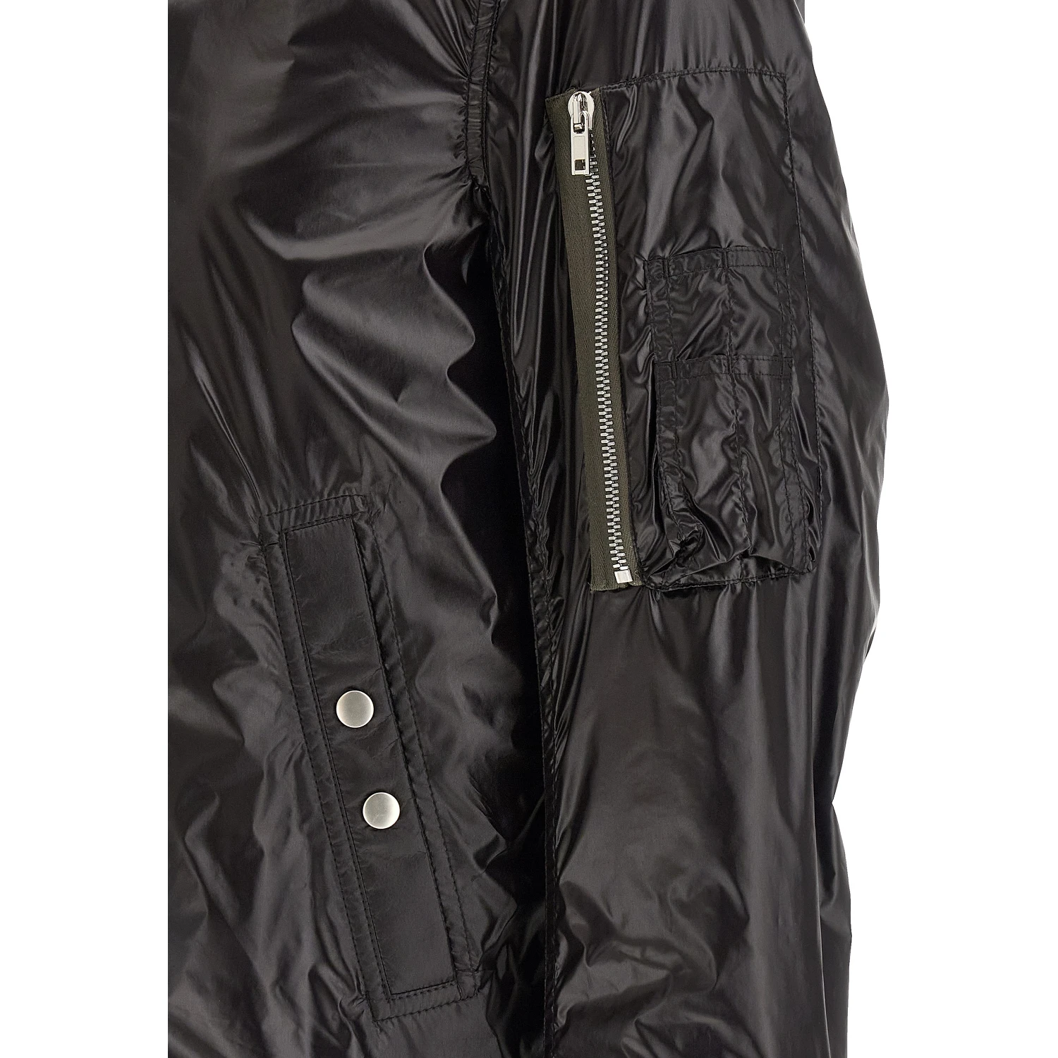 Black Nylon Bomber
