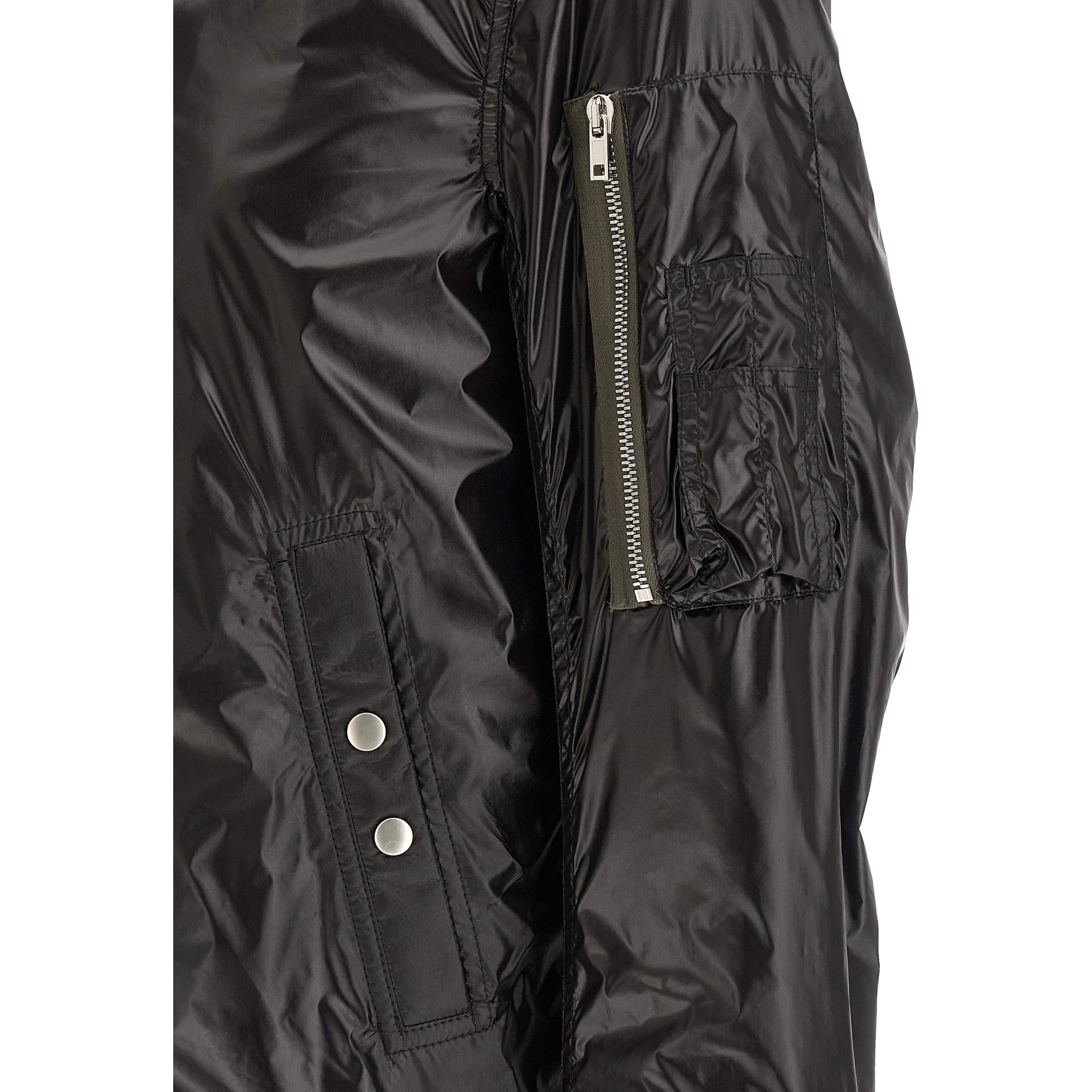 Black Nylon Bomber