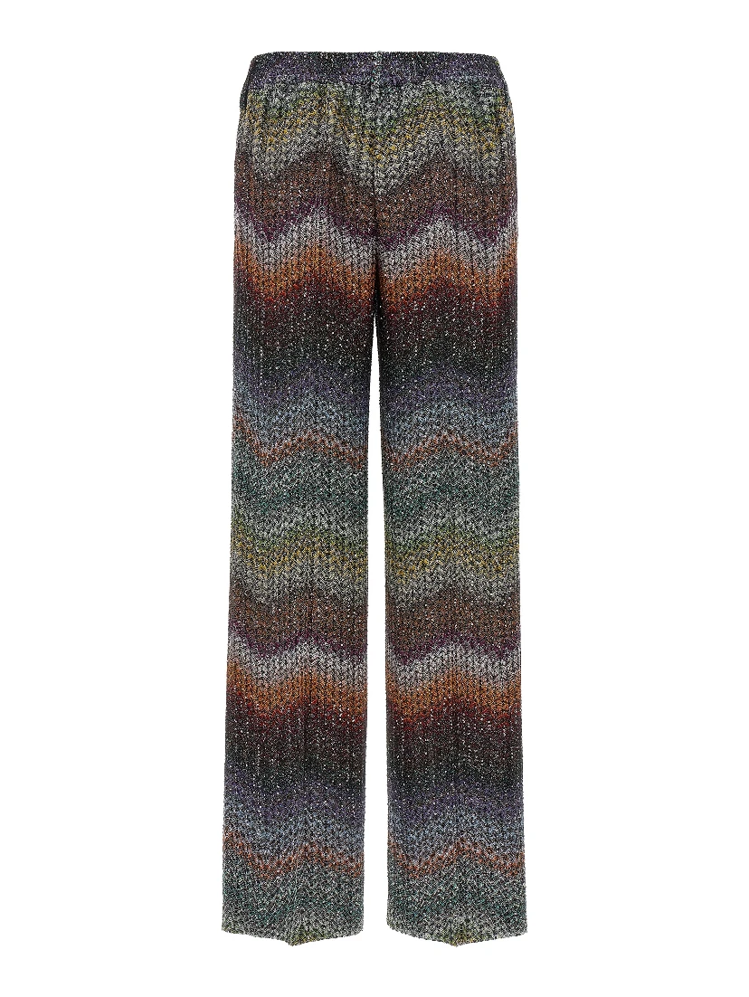 Multicolor Viscose Casual Pants