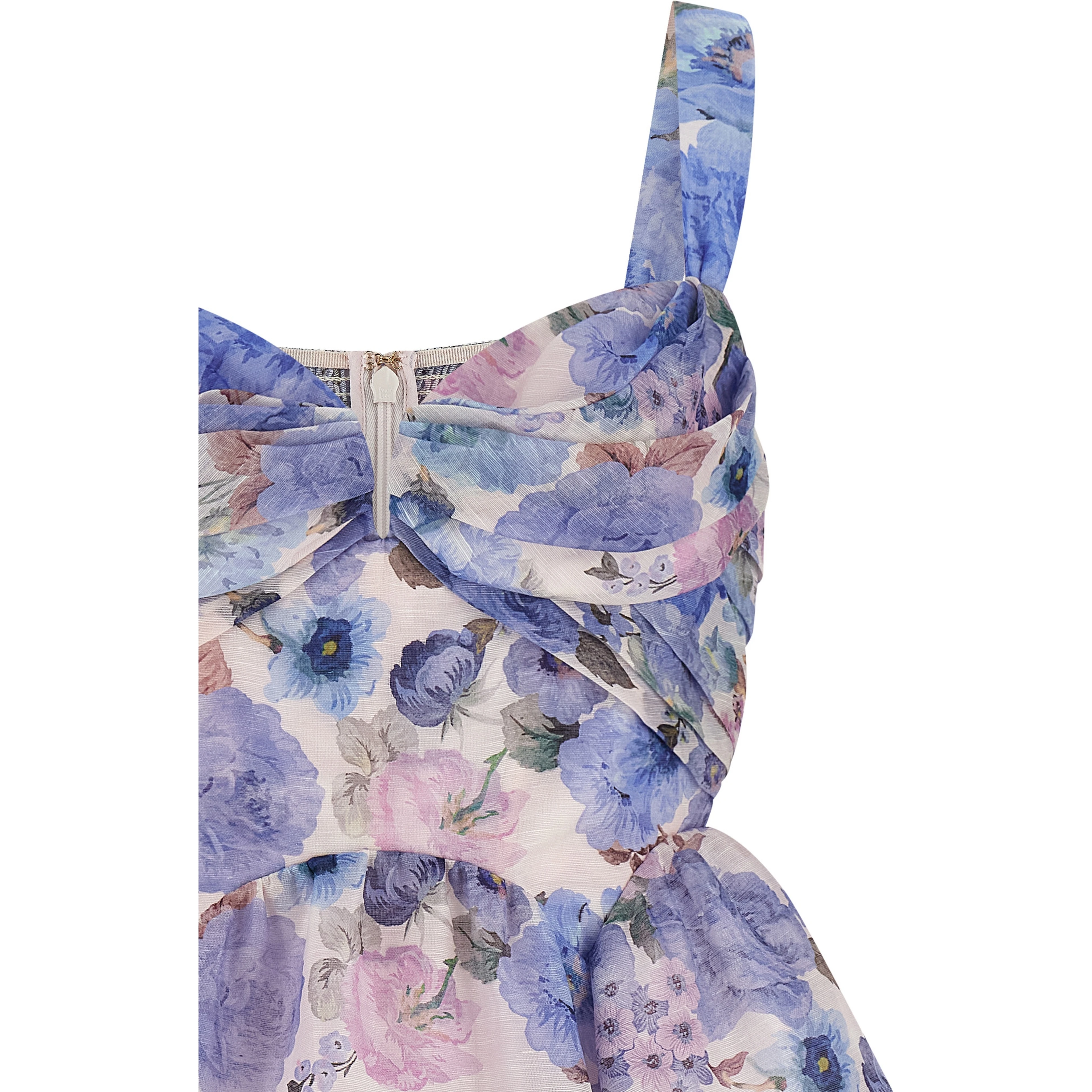 Blue Linen Short Dress
