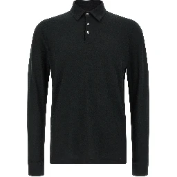 Black Cotton Polo Shirt