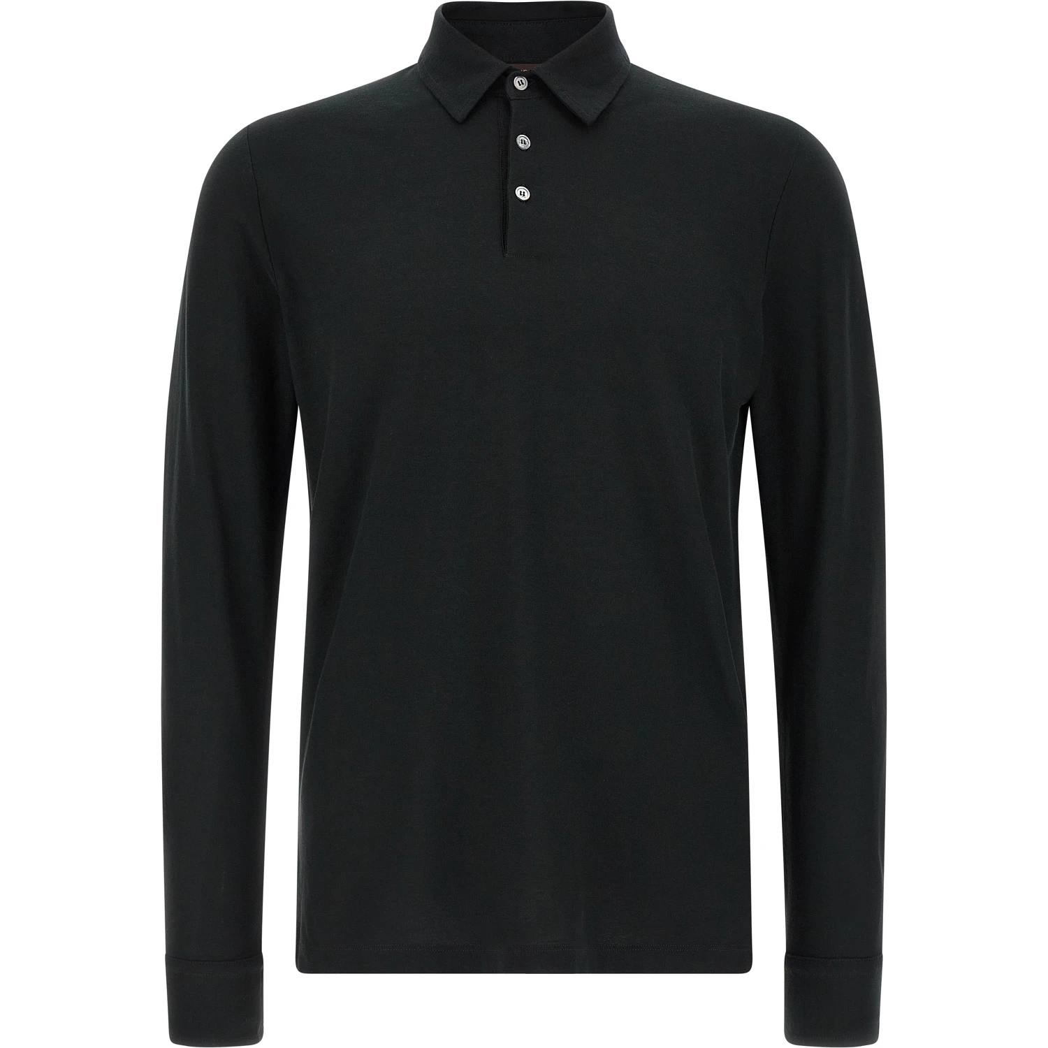 Black Cotton Polo Shirt