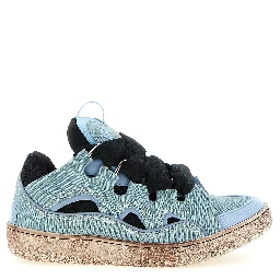 Blue Cotton Athletic Sneakers