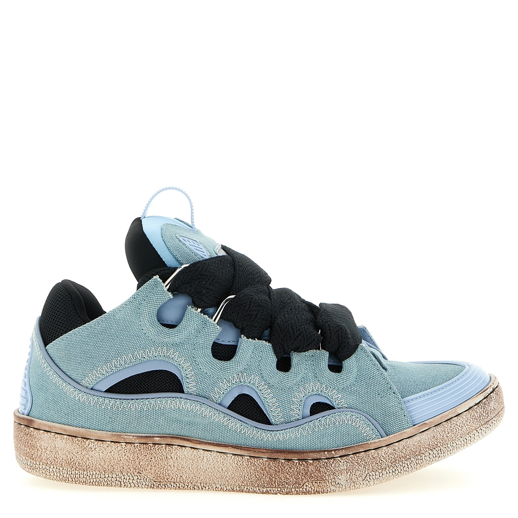 Blue Cotton Athletic Sneakers