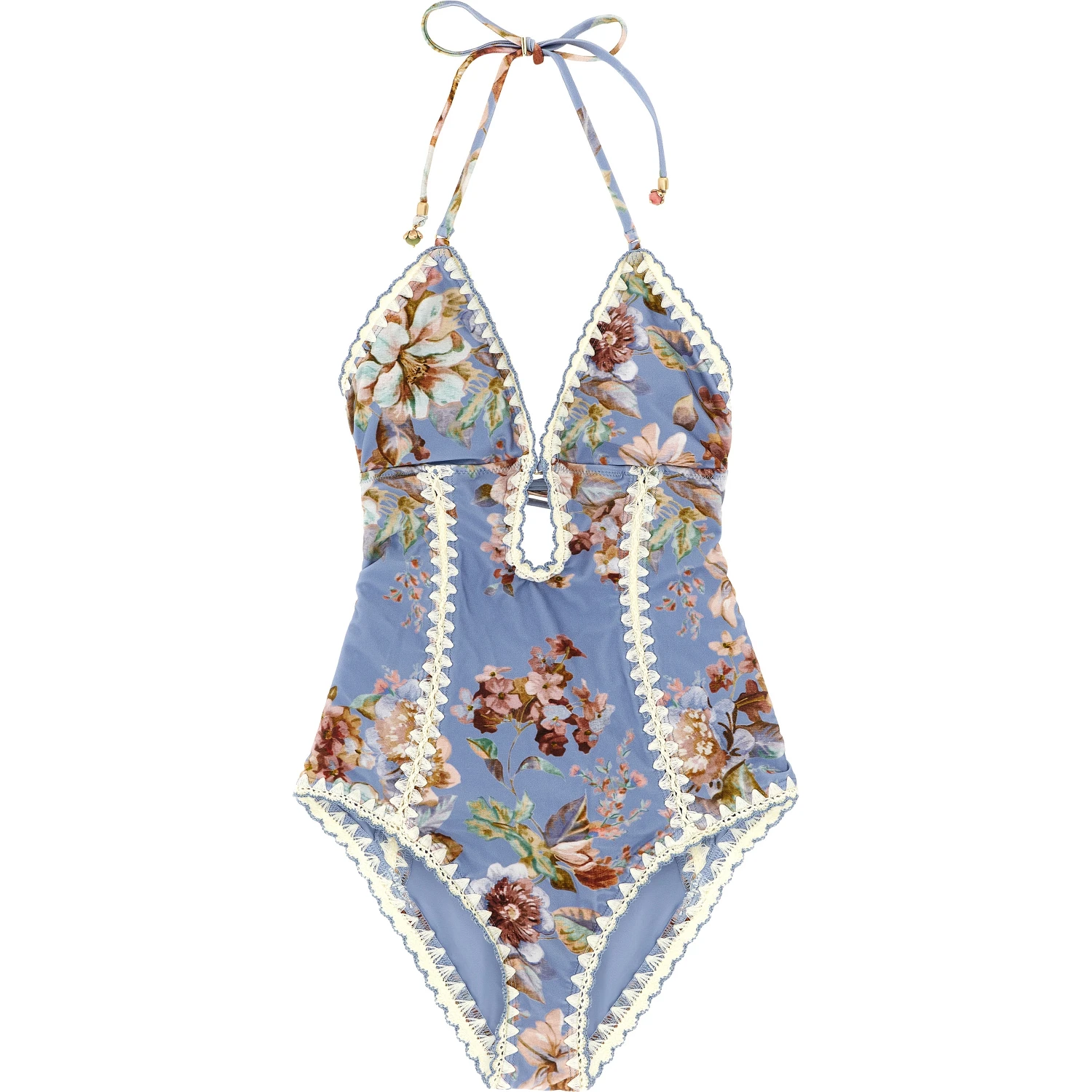 Blue Polyamide One-Piece Swimsuit