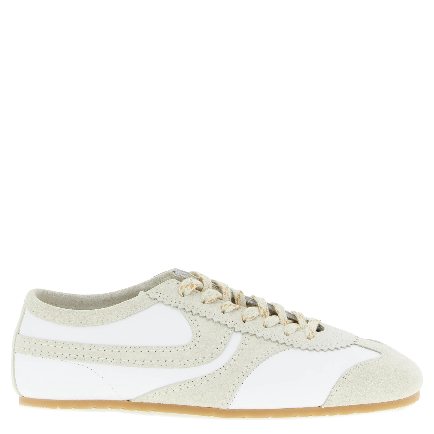 Beige Cowhide Low Top Sneakers