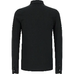 Black Cotton Polo Shirt