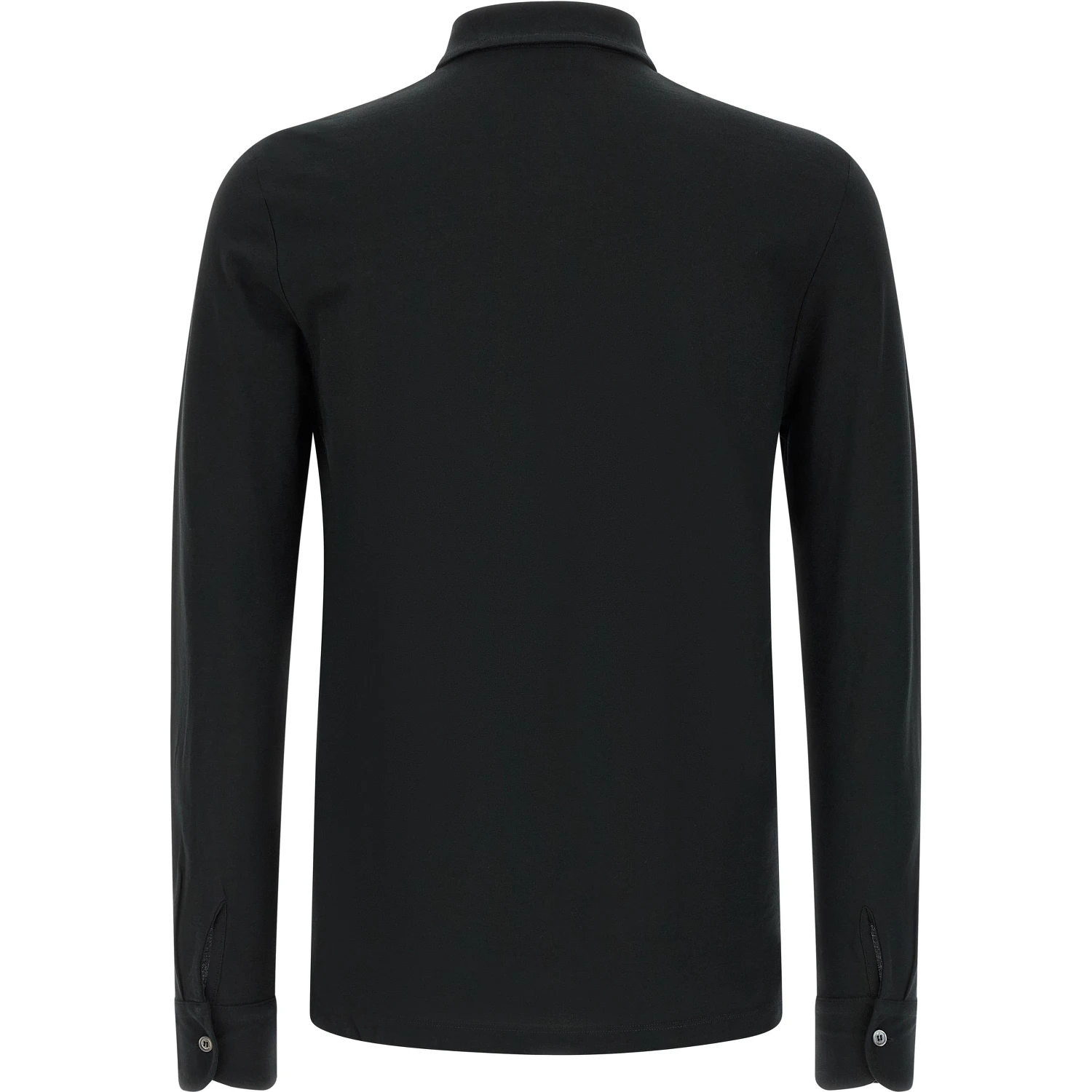 Black Cotton Polo Shirt