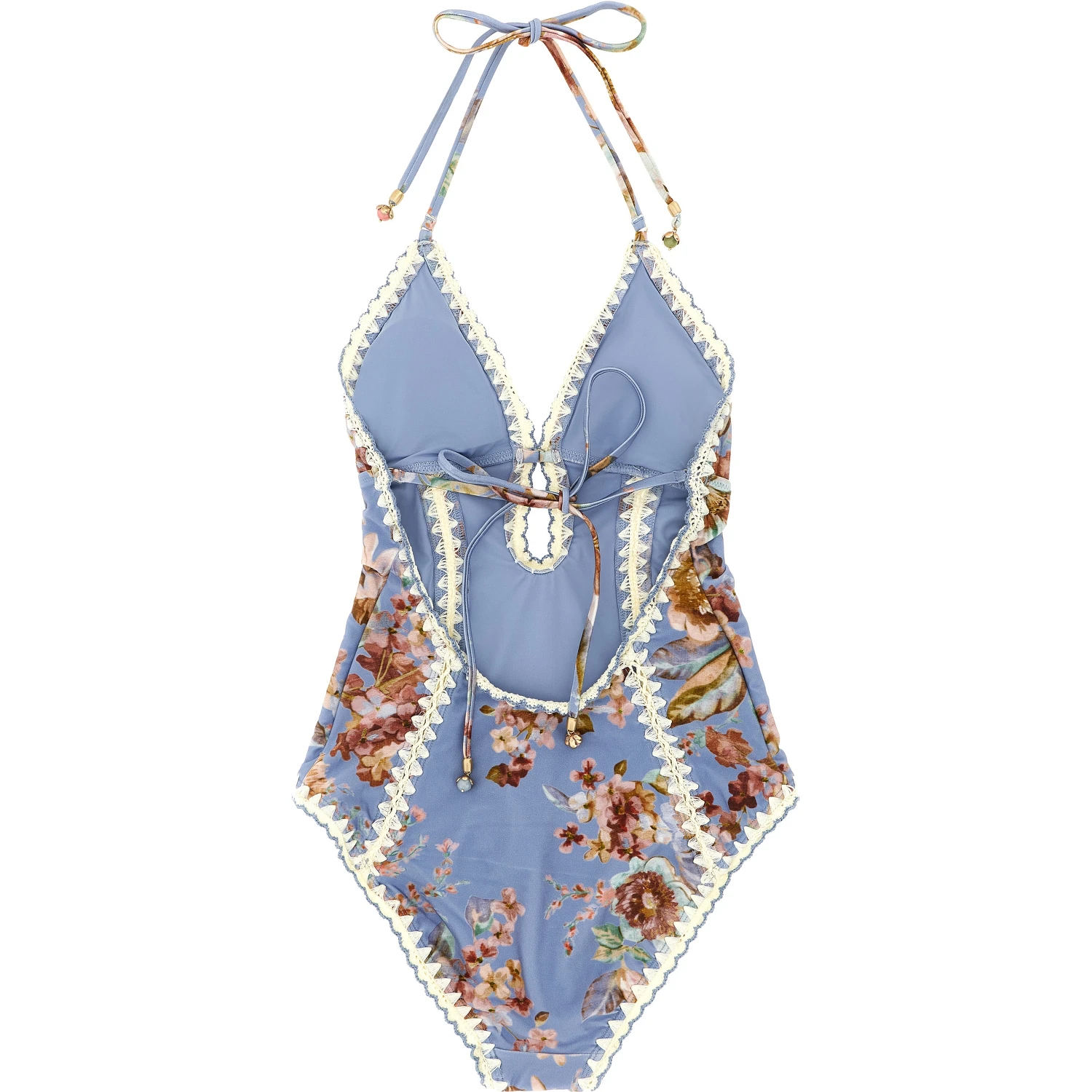 Blue Polyamide One-Piece Swimsuit