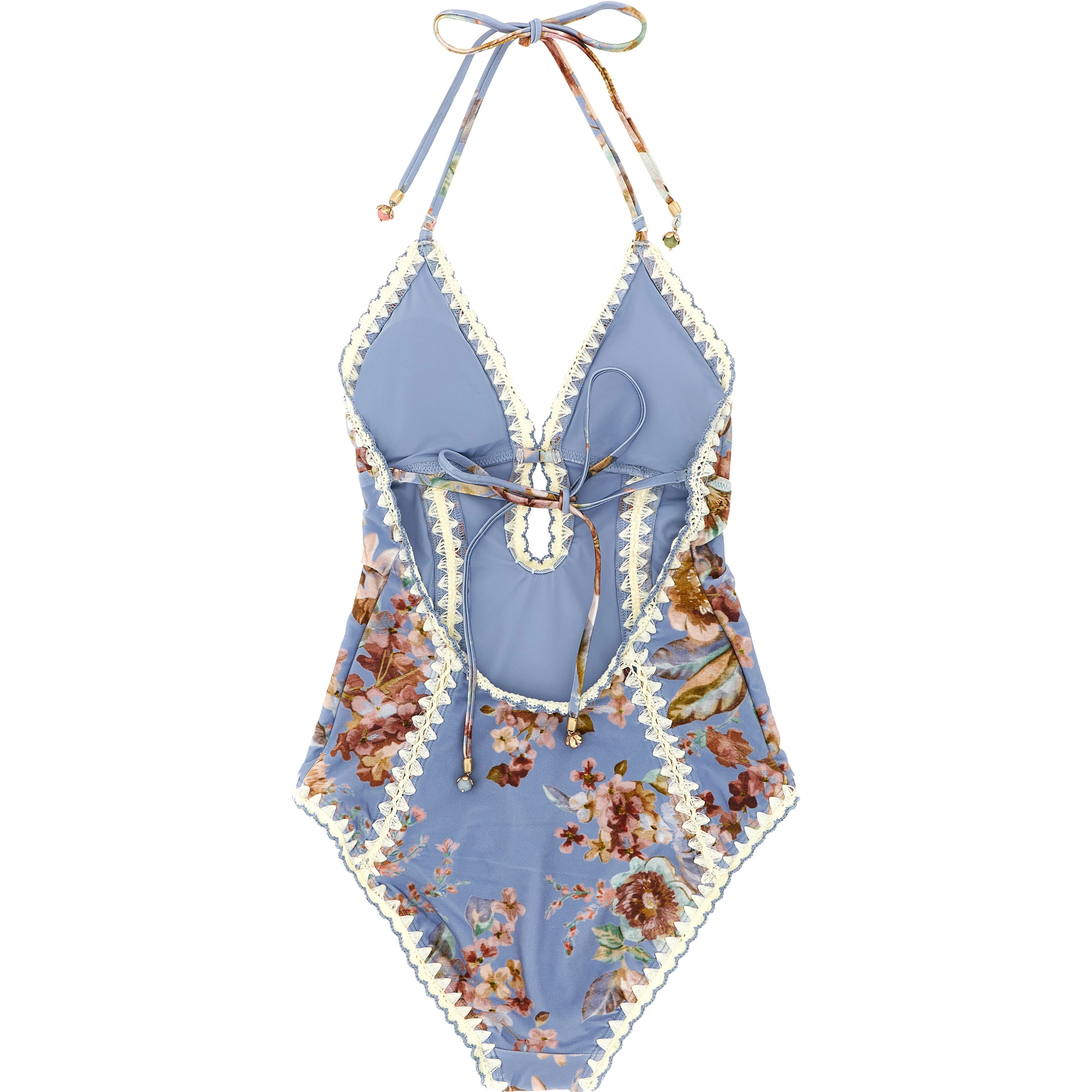 Blue Polyamide One-Piece Swimsuit
