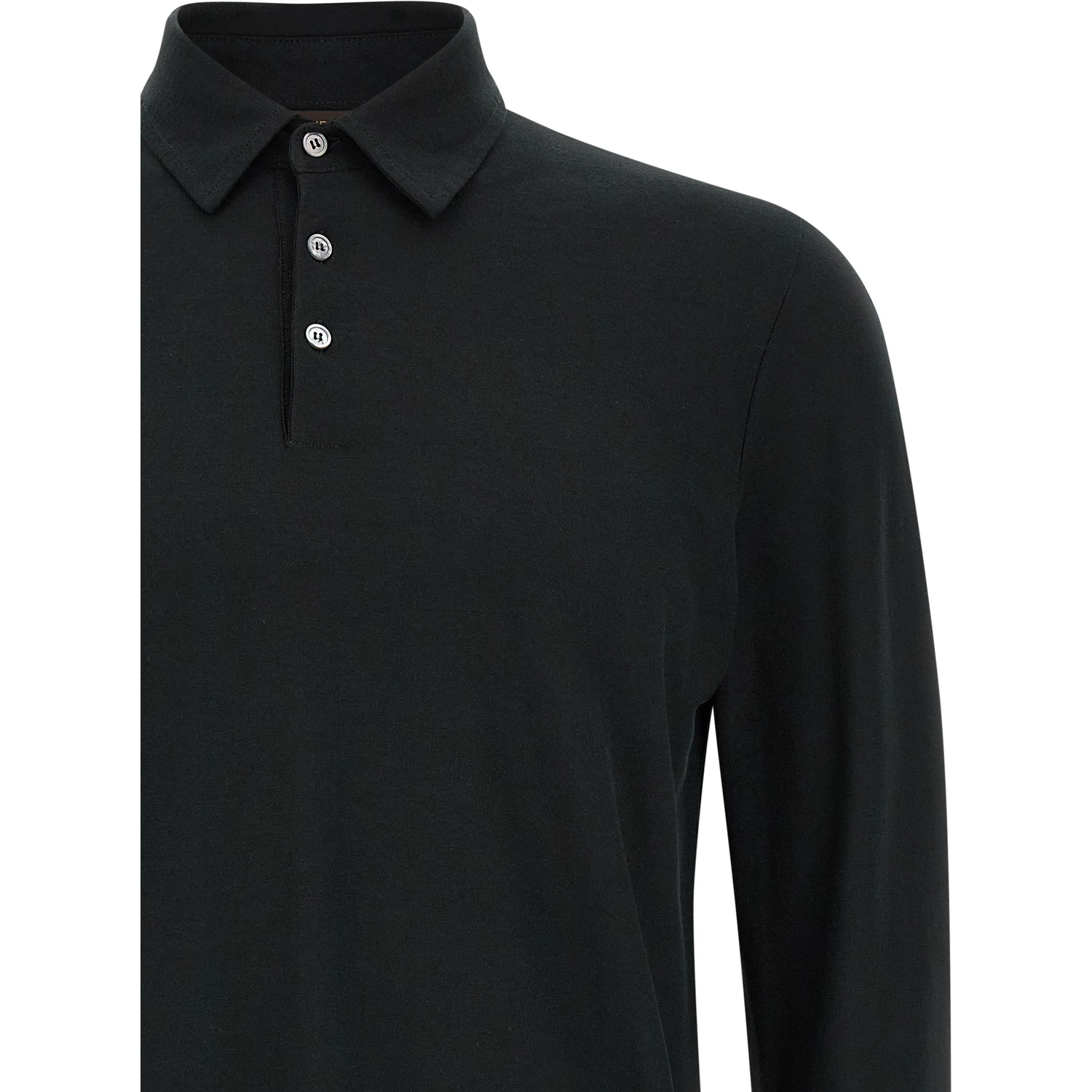 Black Cotton Polo Shirt