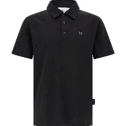 Black Cotton Polo Shirt