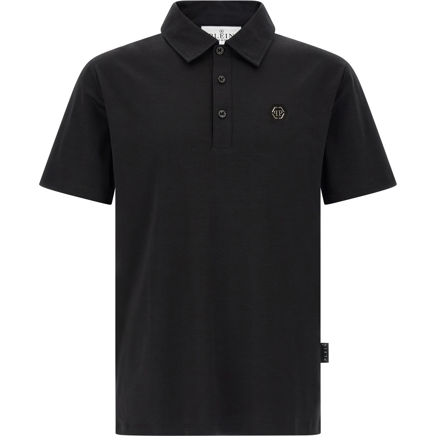 Black Cotton Polo Shirt