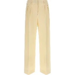 Beige Cotton Dress Pants