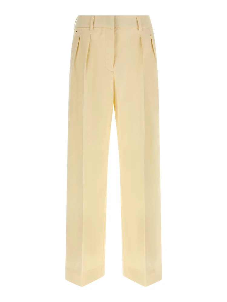 Beige Cotton Dress Pants