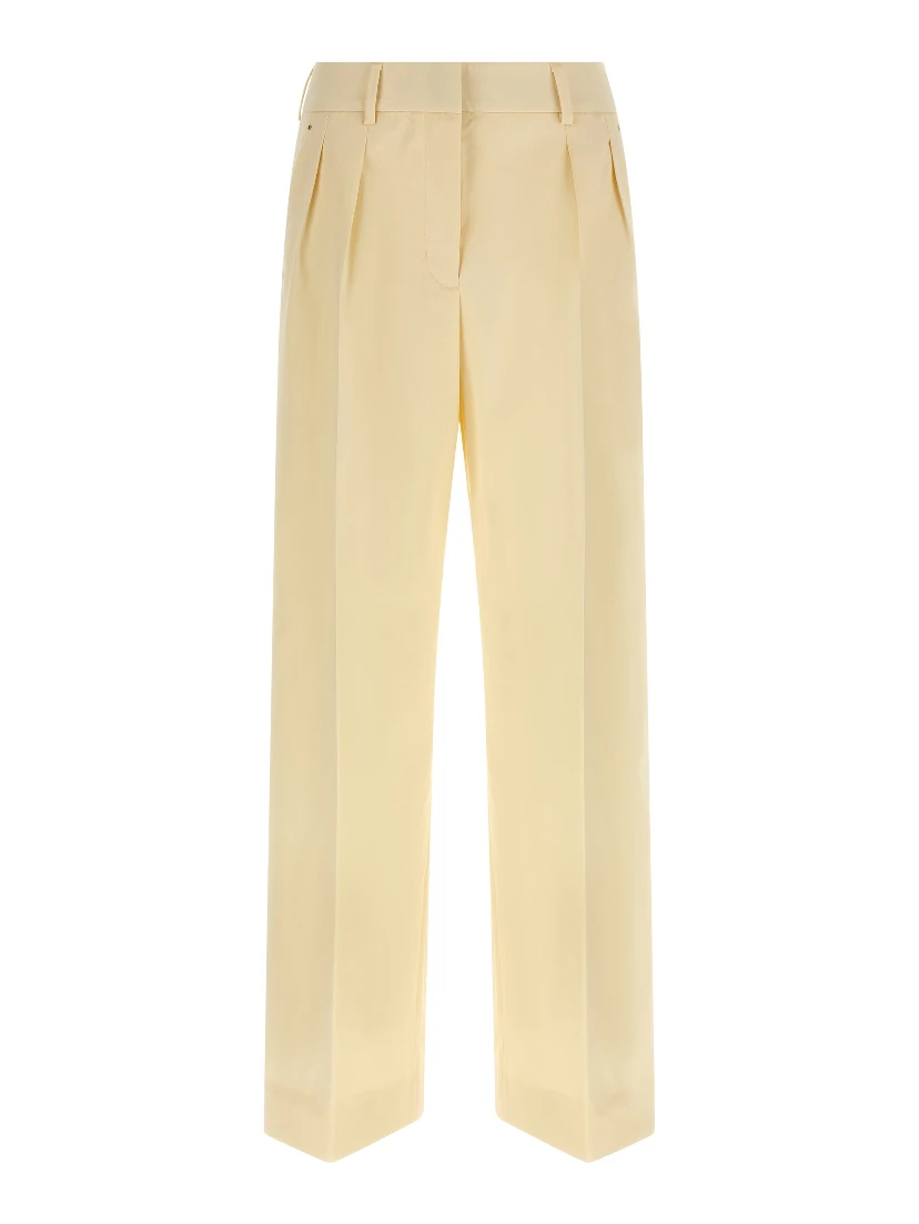 Beige Cotton Dress Pants