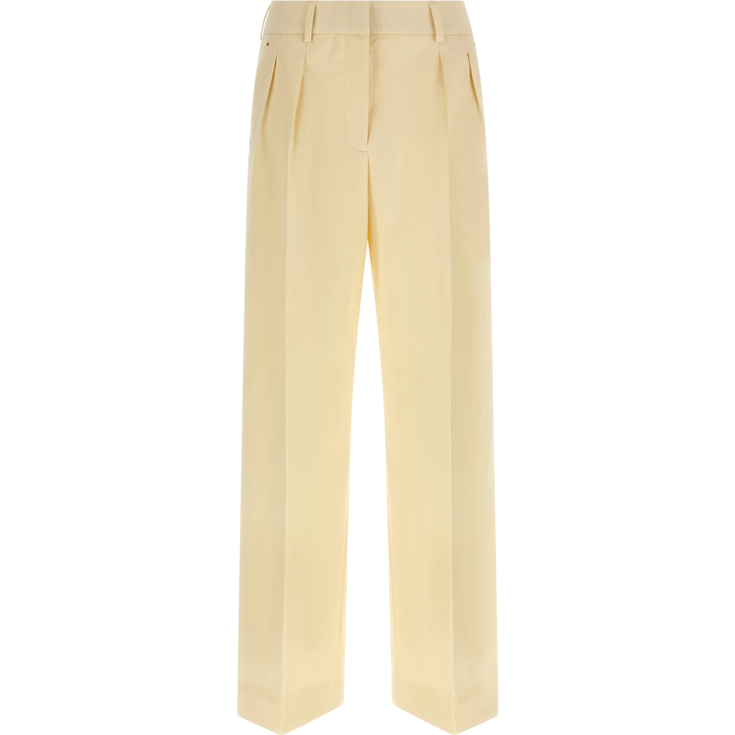 Beige Cotton Dress Pants
