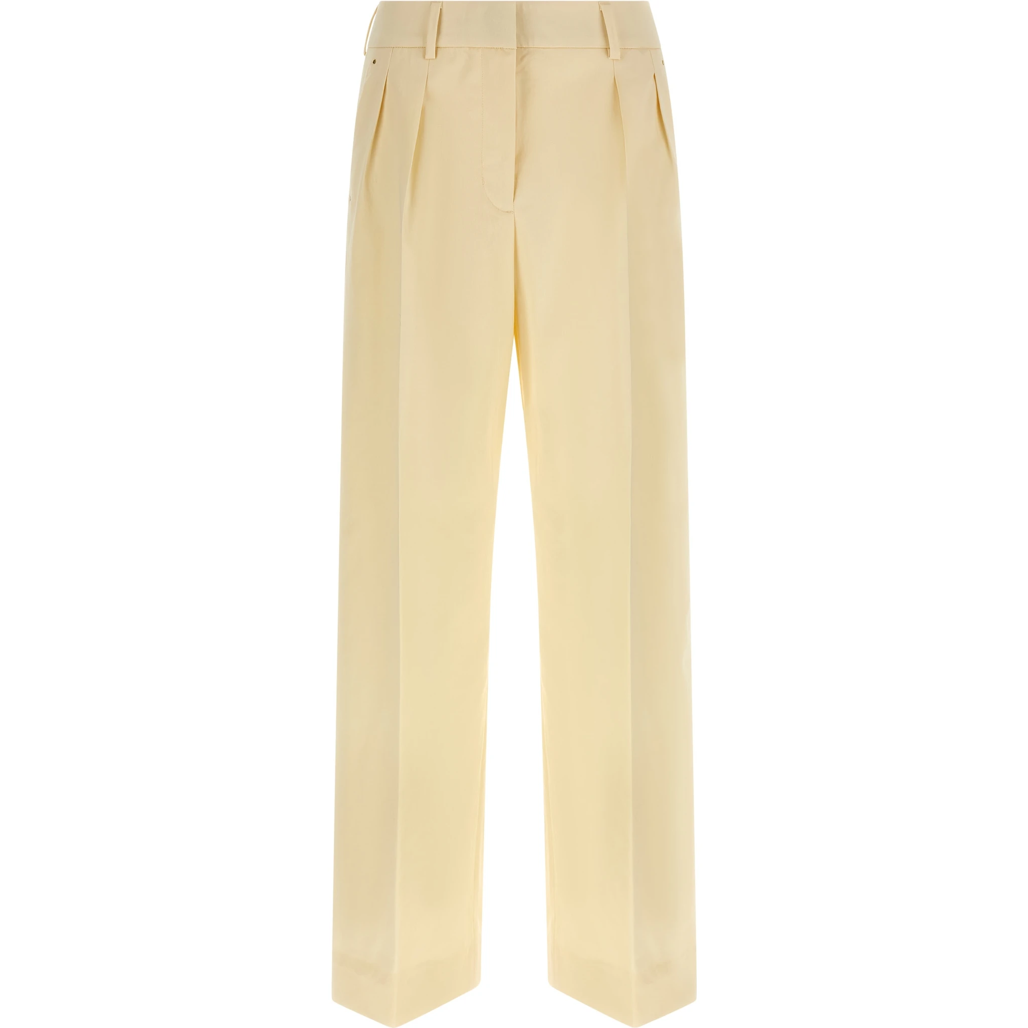 Beige Cotton Dress Pants