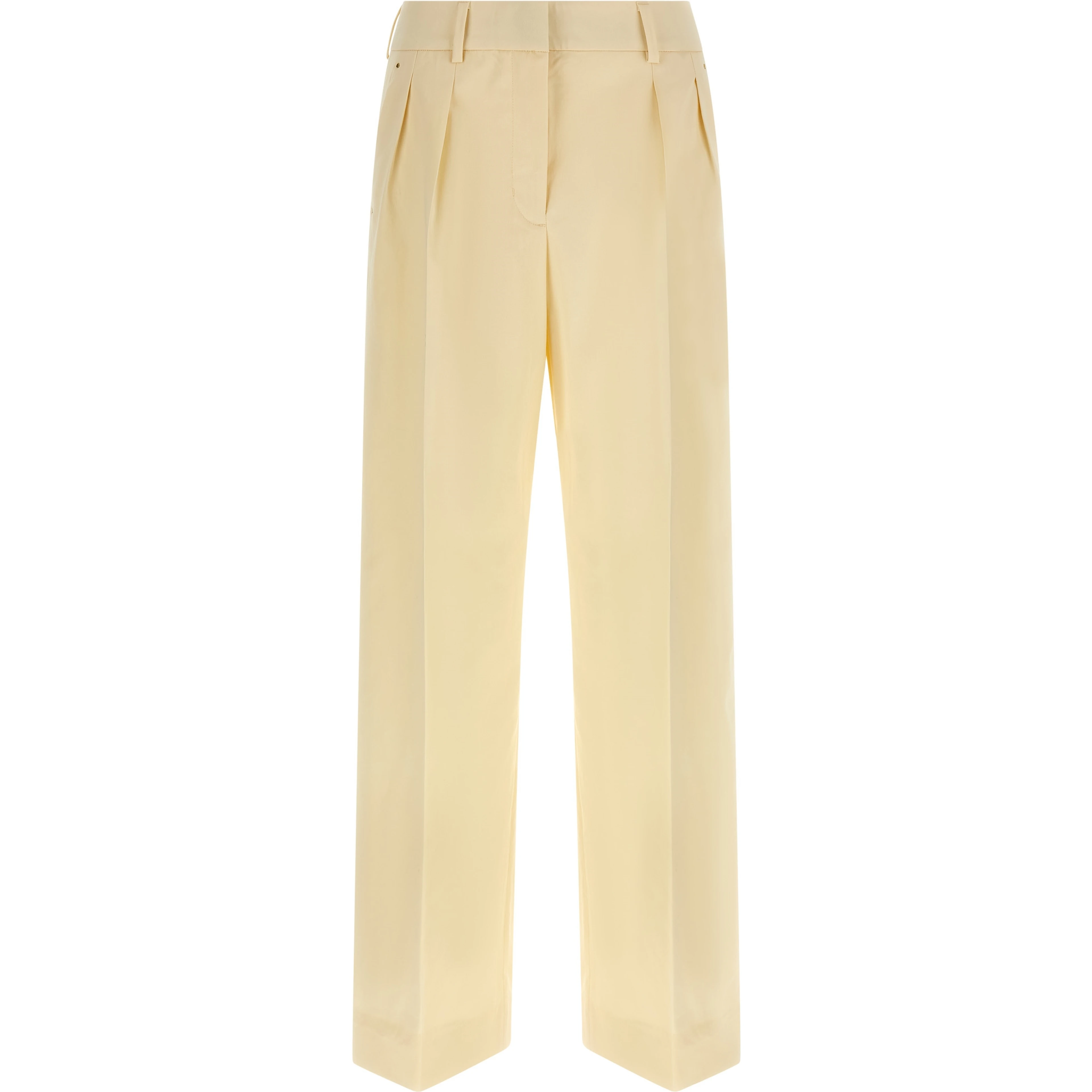 Beige Cotton Dress Pants
