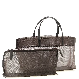 Brown Polyamide Tote Bag
