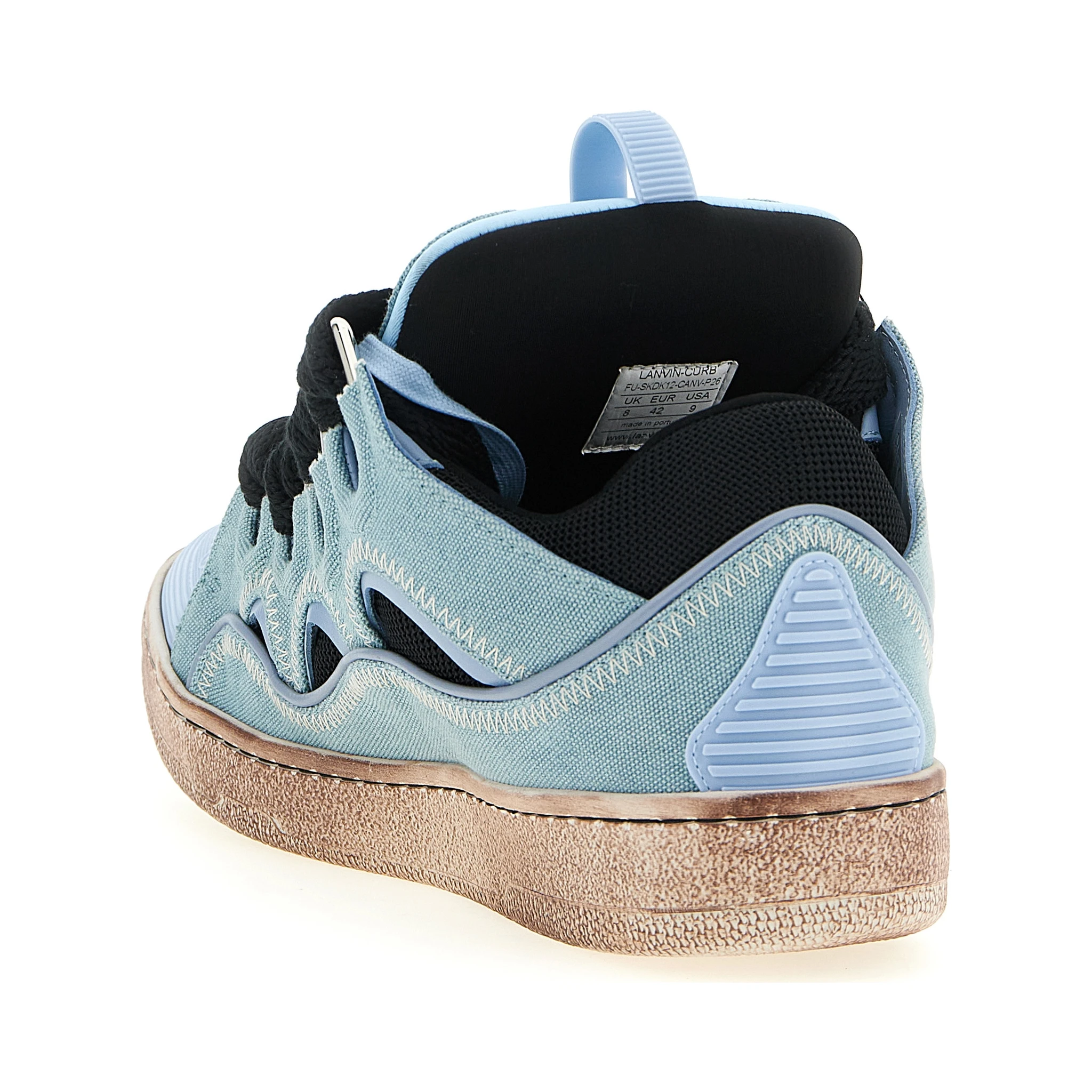 Blue Cotton Athletic Sneakers