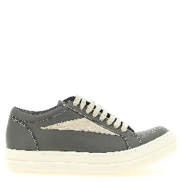 Gray Cowhide Low Top Sneakers