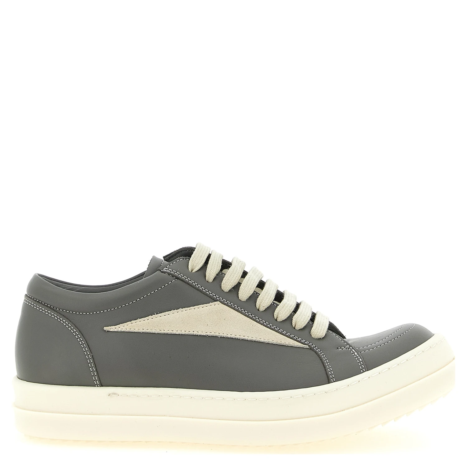 Gray Cowhide Low Top Sneakers