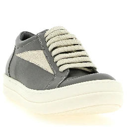 Gray Cowhide Low Top Sneakers