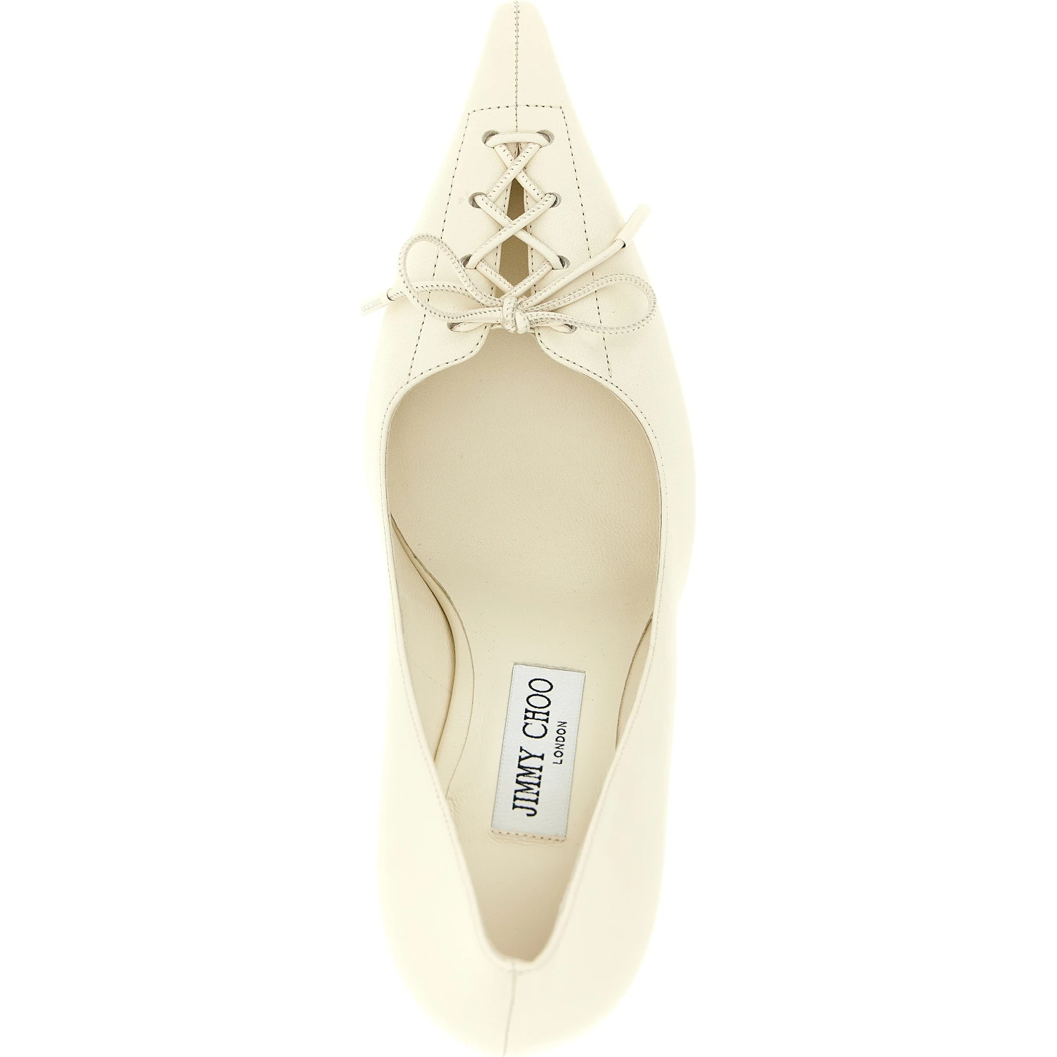 White Leather High Heel Pumps