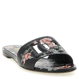 Black Calfskin Slides