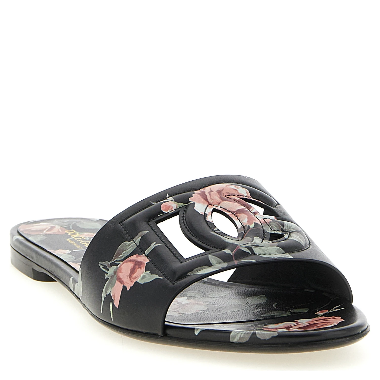 Black Calfskin Slides