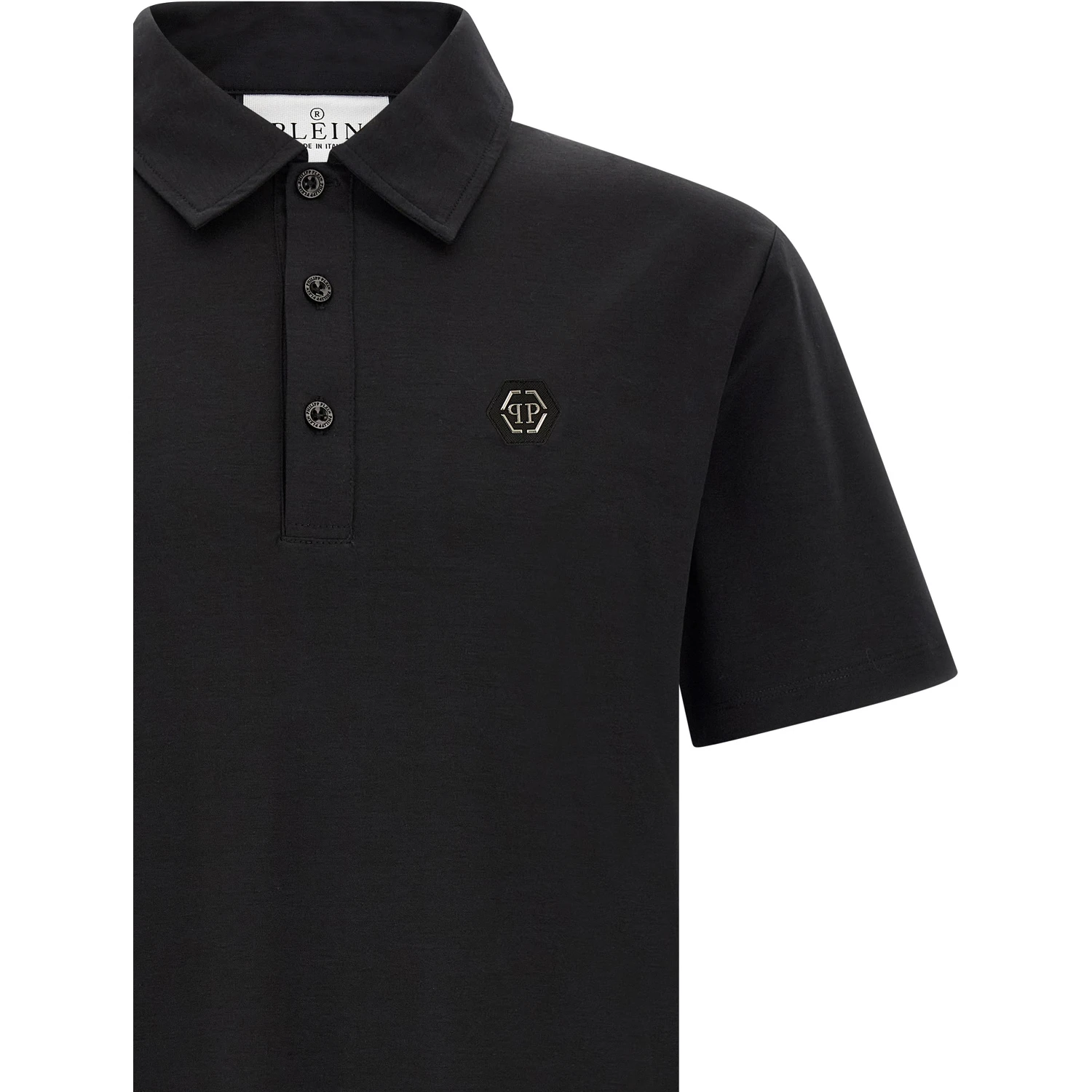 Black Cotton Polo Shirt