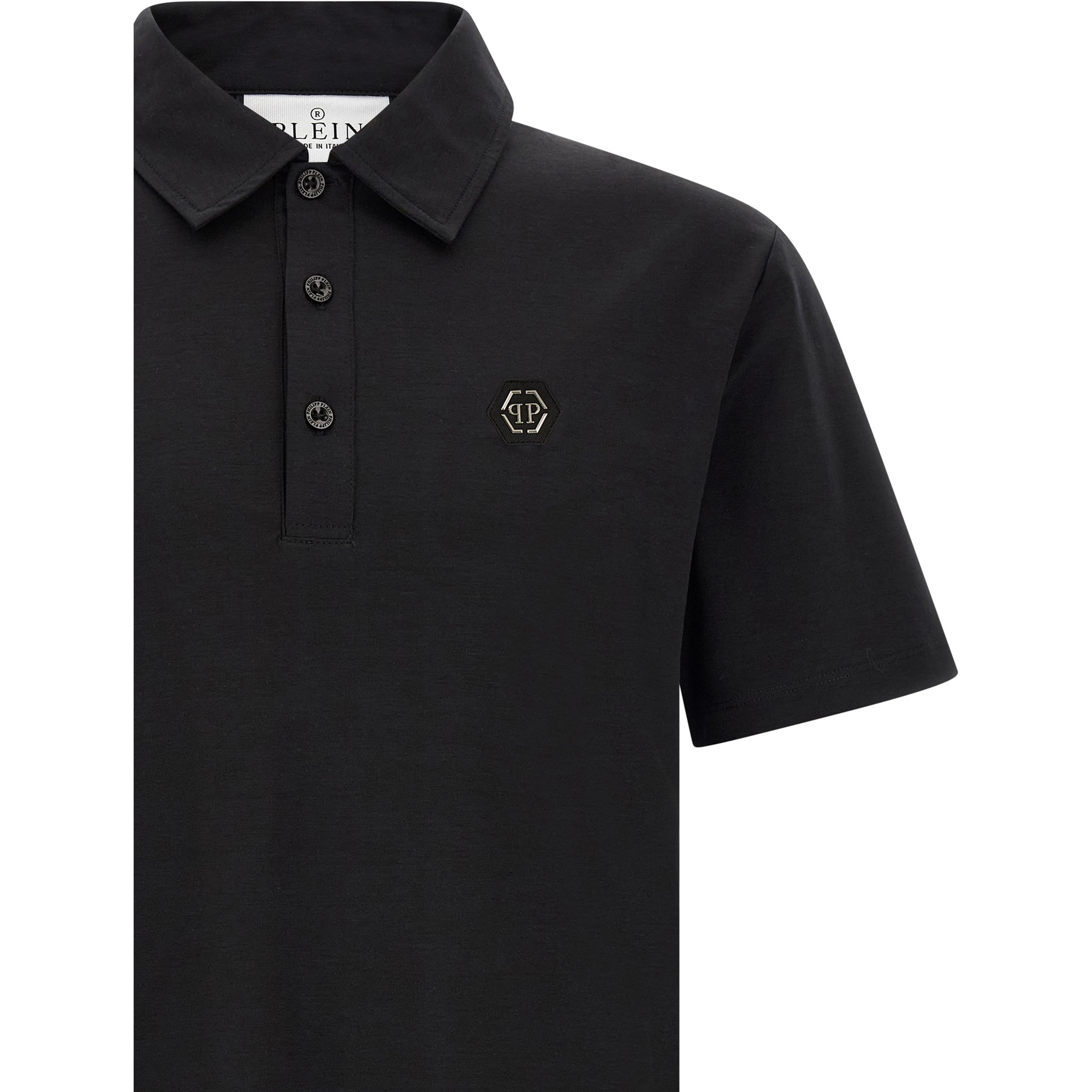 Black Cotton Polo Shirt