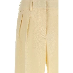 Beige Cotton Dress Pants