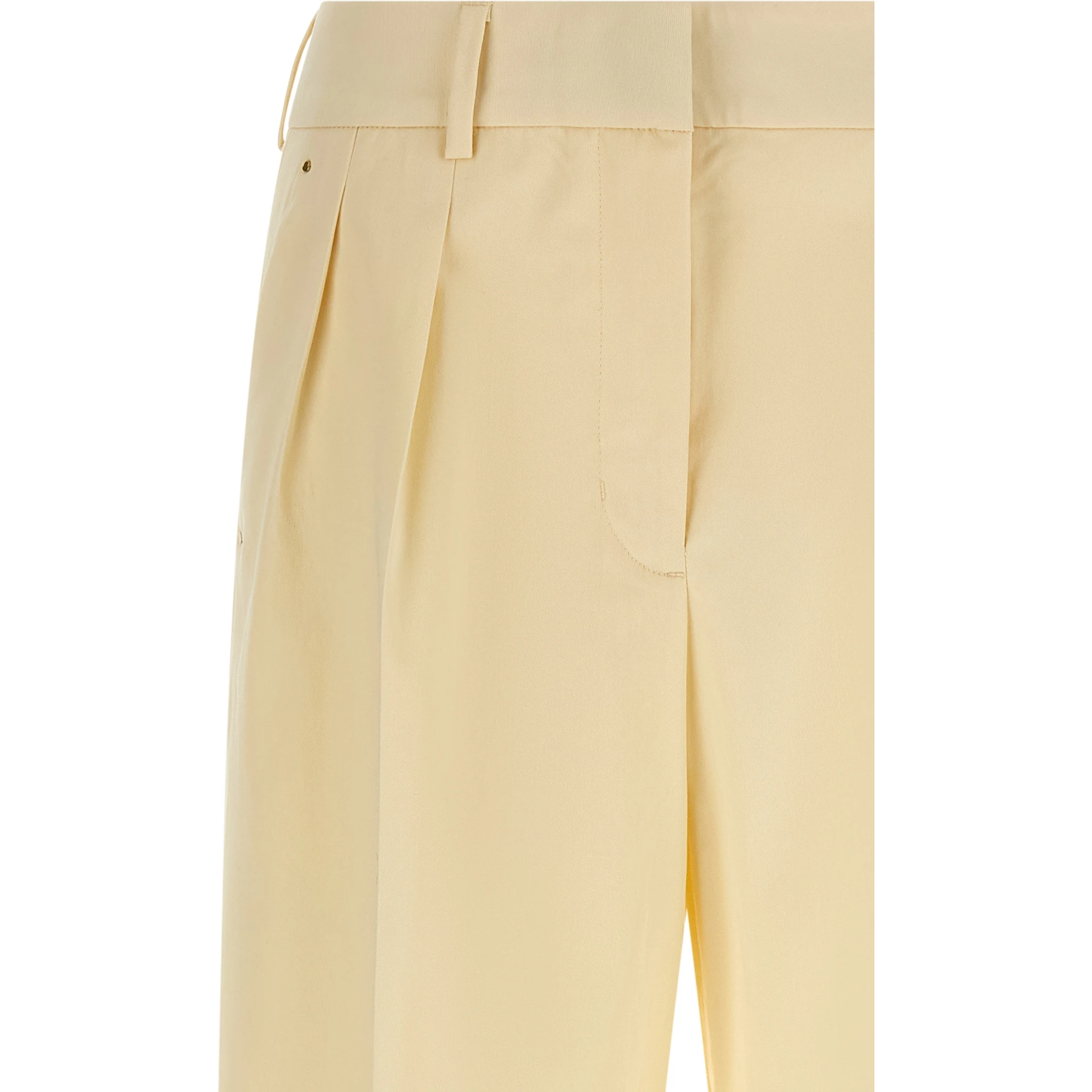 Beige Cotton Dress Pants
