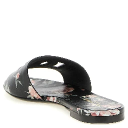 Black Calfskin Slides