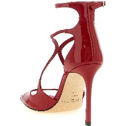 Multicolor Leather Stiletto Heel Sandals