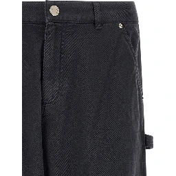 Blue Cotton Cargo Pants