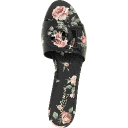 Black Calfskin Slides